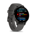 Умные часы Garmin Venu 3S 41 мм Безель из сланцевой нержавеющей стали, корпус серого цвета и силиконовый ремешок