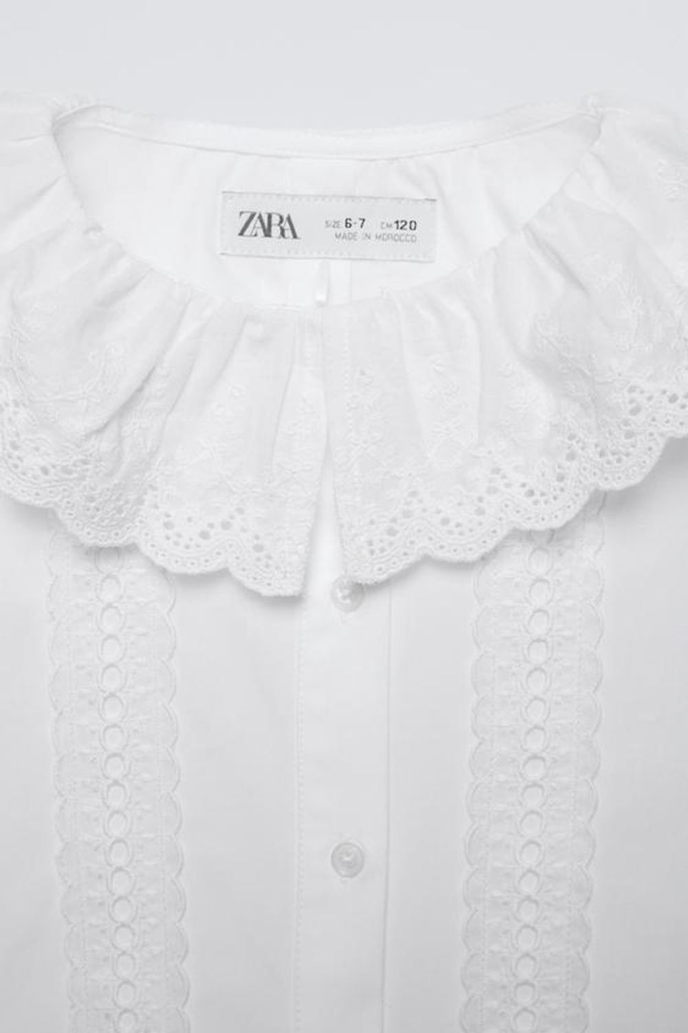 ZARA РУБАШКА С ВЫШИВКОЙ, БЕЛЫЙ