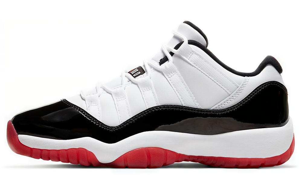 Jordan Air Jordan 11 Retro Low "Concord Breed" Buckle Shock Relief Anti-slip Wear Low Help Vintage Basketball Shoes GS Black Red