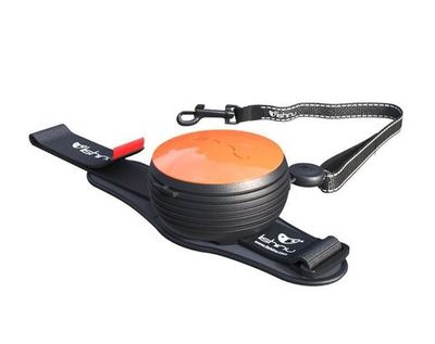 Поводок-рулетка Lishinu Original для собак мелких пород (6-30 кг, шнур 3 м), оранжевый