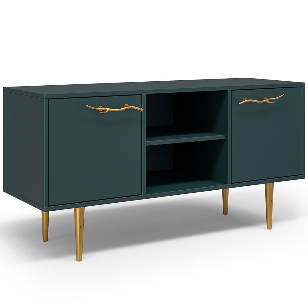 Тумба под ТВ Арт Колор matte 117см Стайл Голд Зеленый бирюзовый матовый