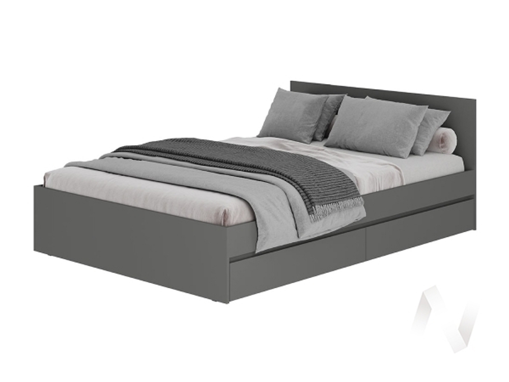 Кровать 1.4 КР-12 МС Симпл с основанием (графит)