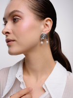 Серьги "Shell double ball" Silver