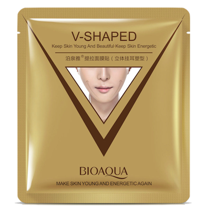 Маска для лица и шеи BioAqua V-Shaped Экспресс-лифтинг, тканевая