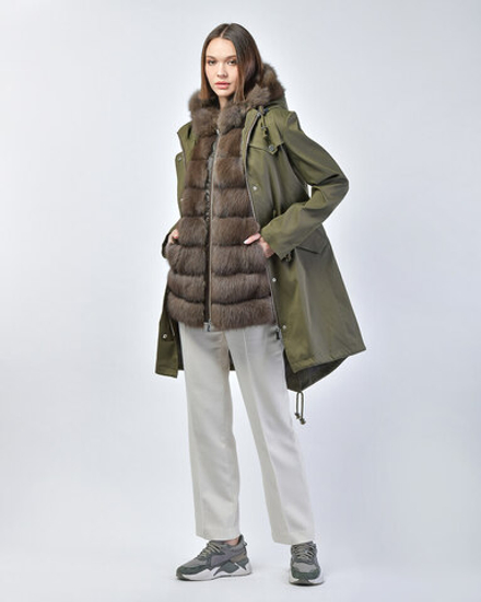 Парка с подстежкой из меха куницы