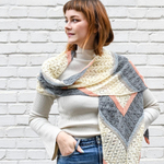 Палантин спицами с миксом узоров "Elfi"