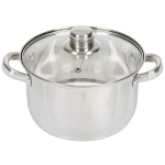 Кастрюля нерж, 3.9 л, с крыш, крышка стекло, DNN3, SD-A17-20