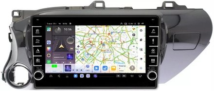 Магнитола для Toyota Hilux 8 2015-2023+ - Carmedia SF-1686 (кнопки и крутилки) Android 13, TS20, 6+128Гб, CarPlay, 4G SIM-слот