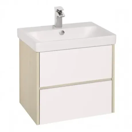 Комплект: Тумба Сканди 70, белый/дуб верона + Раковина Адриана 70