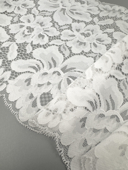 Эластичное кружево теплое белое ширина 22 см