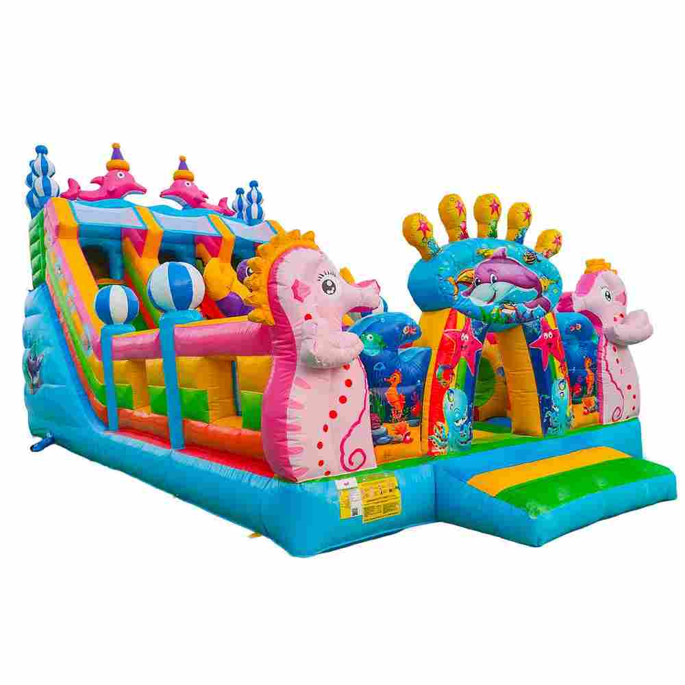 Коммерческий надувной батут «В гостях у дельфинов 3», 10*5*5 м