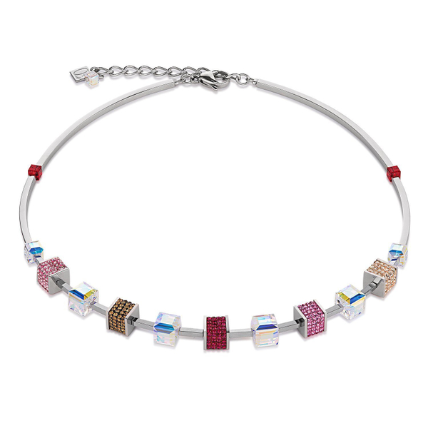 Колье Coeur de Lion 4906/10-0319 цвет мультиколор, красный, розовый, бежевый, золотой, прозрачный