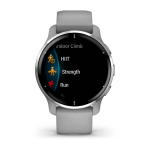 Часы Garmin VENU 2 PLUS серые с серебристым безелем и силиконовым ремешком, 010-02496-10