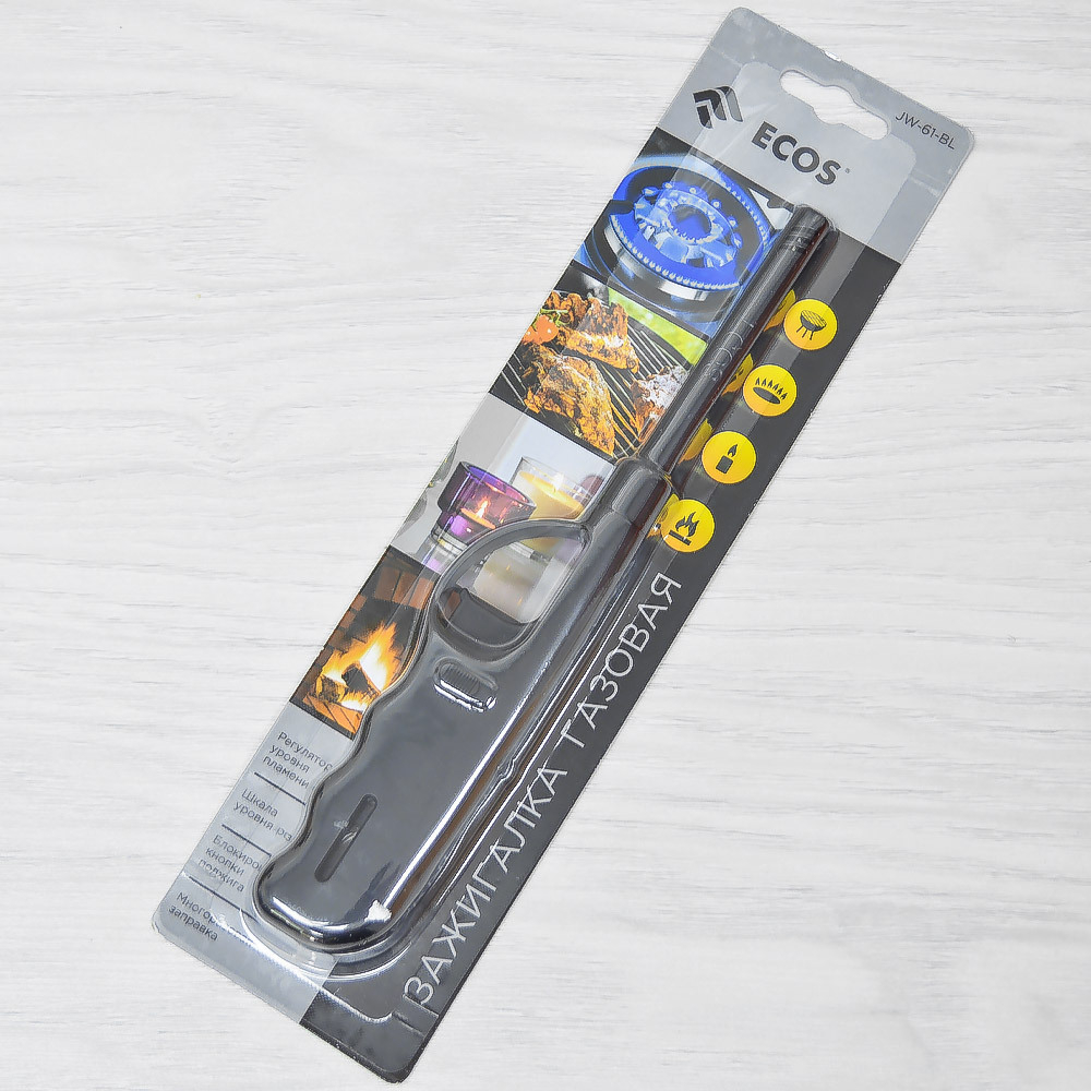 Зажигалка газовая ECOS JW-61-BL, черная