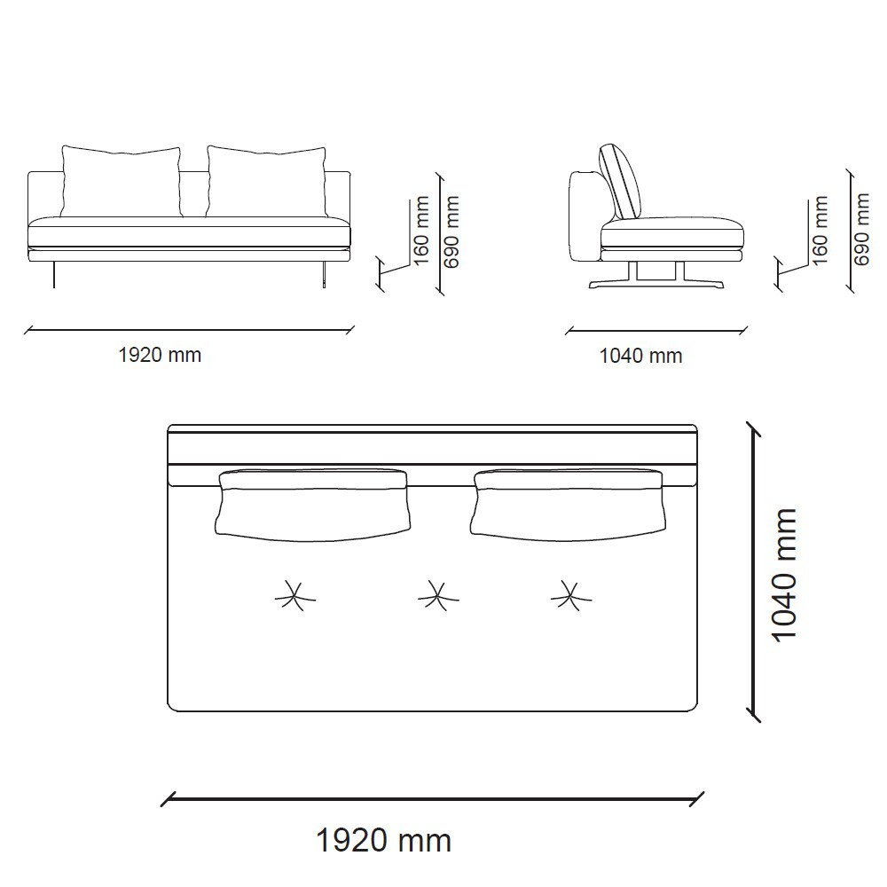 2 местный без подлокотника ENZA HOME DAKAR EH72401