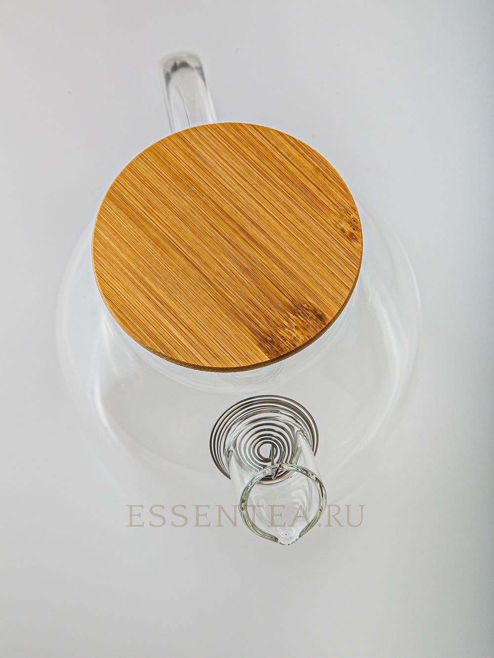 Чайник стеклянный с бамбуковой крышкой 1000мл