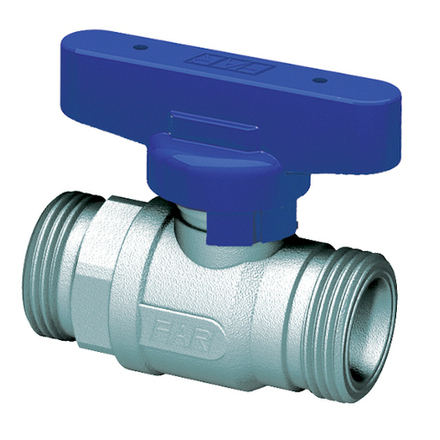 Кран шаровой хром. 3/4"НР (бабочка, син.)