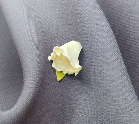 Цветы из латекса (фоамарина) бело-красный 4.5 см, набор 5 штук