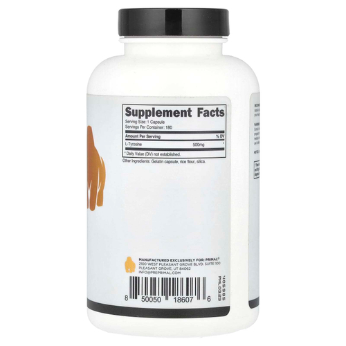 PrePrimal, L-тирозин, 500 мг, 180 капсул