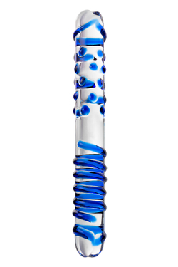 Двусторонний фаллоимитатор Sexus Glass, стекло, прозрачный, 22 см