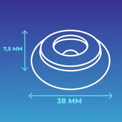 Термошайба из поликарбоната (100шт), универсальная, диаметр 38мм, цвет: Прозрачный