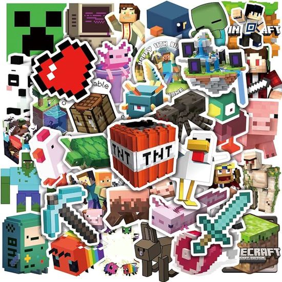 Наклейки для стикер бомбинга Майнкрафт Пиксели (50 шт)