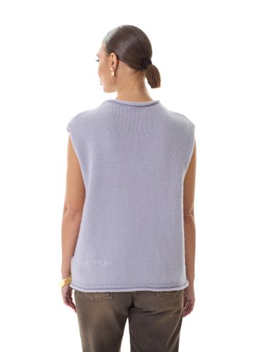 Лиловый шерстяной жилет на пуговицах