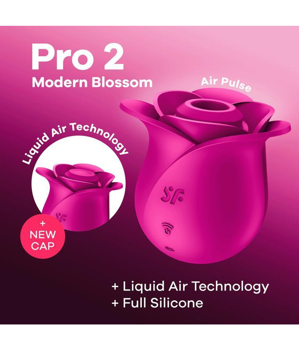 Ярко-розовый вакуум-волновой стимулятор Pro 2 Modern Blossom