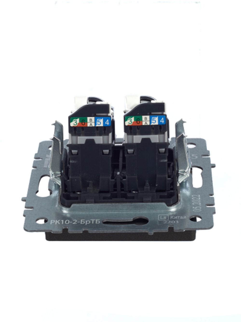 BRITE Розетка компьютерная двойная RJ45 кат.5E РК10-2-БрТБ темная бронза IEK