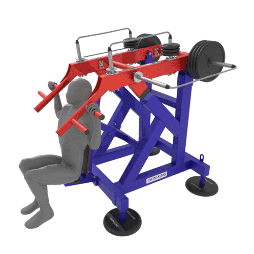 Уличный силовой тренажер для тренировки мышц плеч путем жима вперед из положения сидя S421 (тип 2)