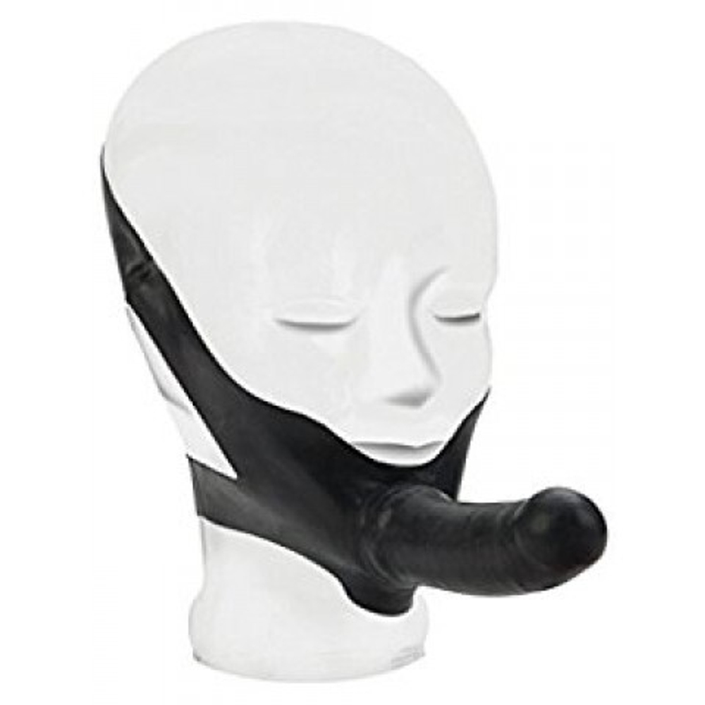 Страпон Face Fuk Strap On Mouth Gag, черный, 14 см