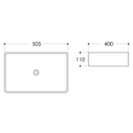 Раковина накладная Azario 505х400х110 прямоугольная, белый глянец (AZ-7050K) 145302