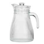 MILLIMI Кувшин для воды 1.2 л, стекло, крышка пластик, рифленый