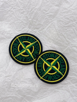 Нашивка круглая черная бренд SI (Стоун Ай.) 6 см