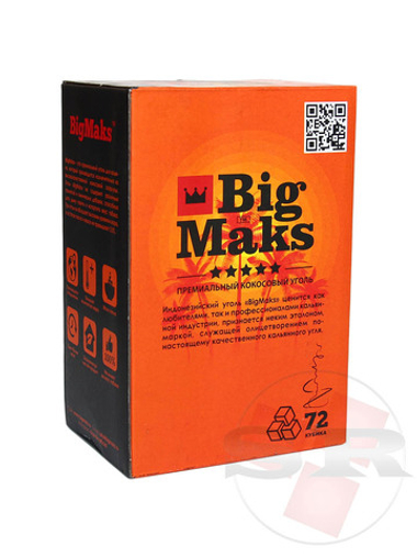 Уголь кокосовый «Big Maks», 25 мм. (72 шт., 1 кг.)