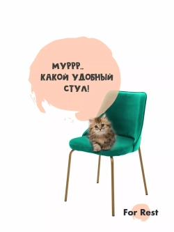 Стул "Флорес" 1 шт. Антивандальная ткань, Золотые ножки