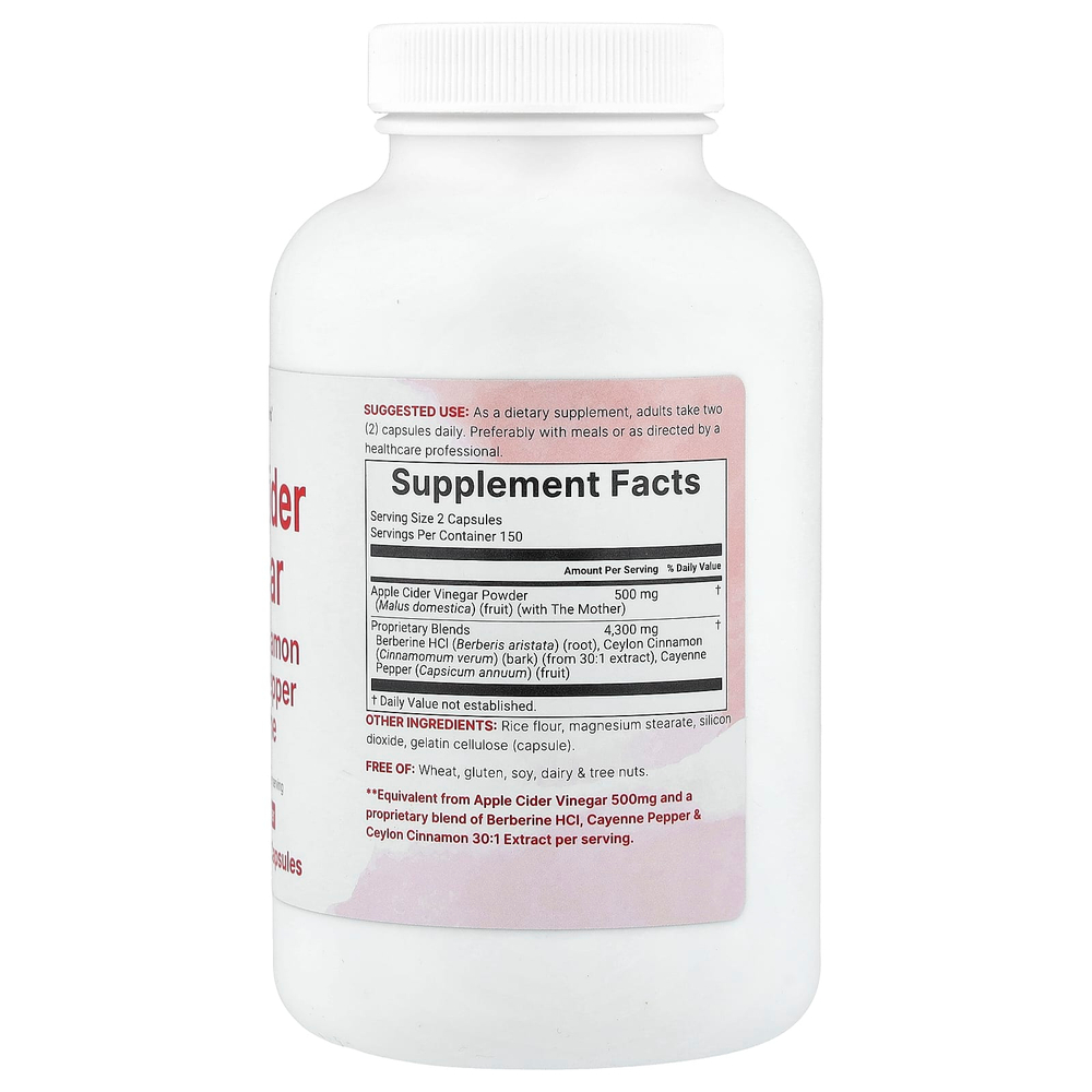 Micro Ingredients, яблочный уксус с уксусной маткой, 300 капсул