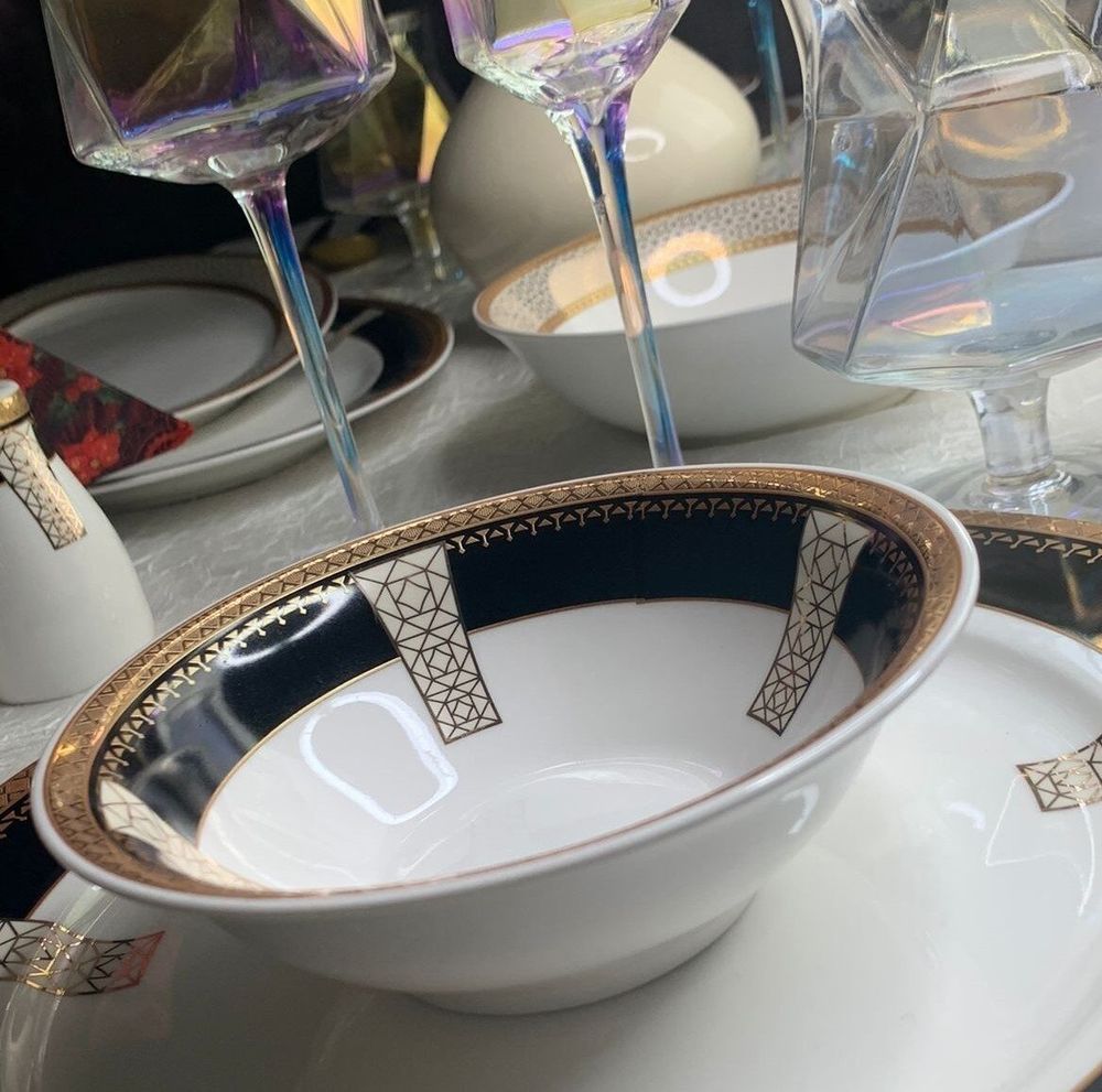 Lenardi 205-010 Набор из 6 салатников 14см BLACK BACCARA в под.уп.(х12)