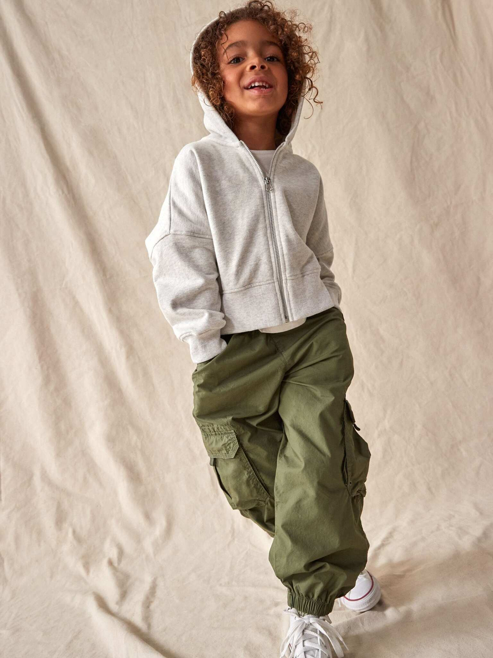 Брюки карго для девочки Next 888-083, Хаки