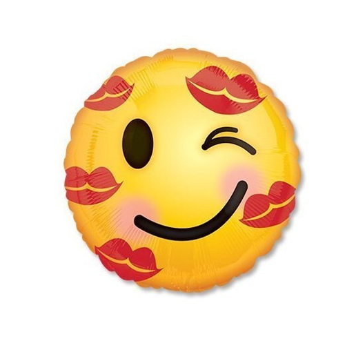 Шар круг Смайлик в поцелуях