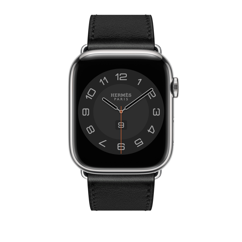 Apple Watch Hermès - 45mm Noir Swift Leather Single Tour Deployment Buckle