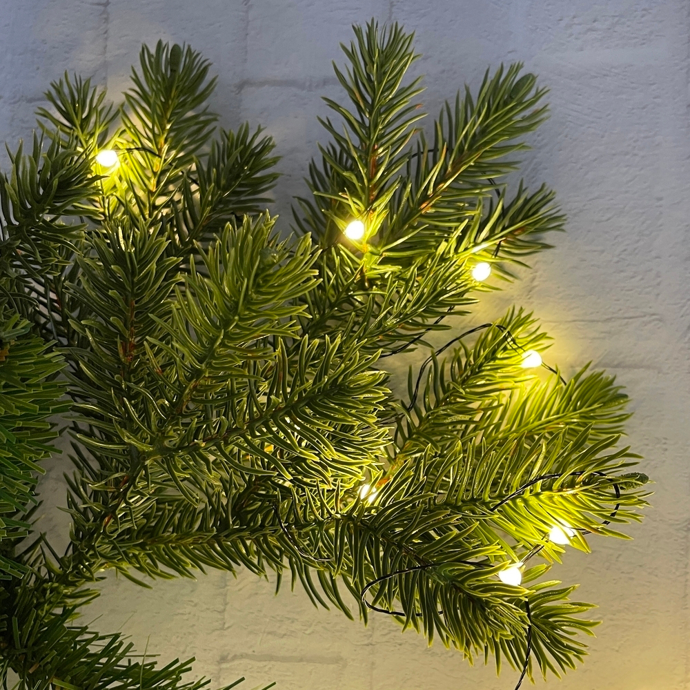 Гирлянда string light капли макро на черном проводе теплый белый свет 1.5м 150 ламп ChristmasDeLuxe