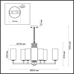 4990/10 HALL ODL23 637 матов. золотой/белый/стекло Люстра E27 10*40W KASALI