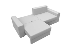 Диван Лео, спальное место 160х200, еврокнижка, экокожа белая