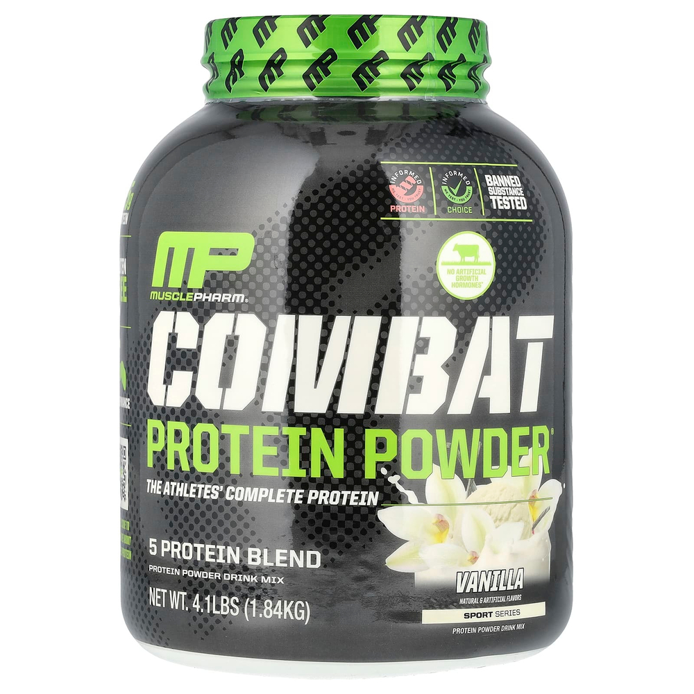 MusclePharm, Combat Protein Powder®, протеиновый порошок, с ванильным вкусом, 1,84 кг (4,1 фунта)