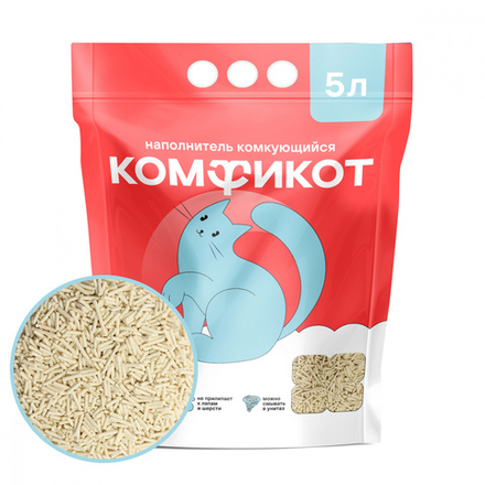 КОМФИКОТ Наполнитель тофу комкующийся без аромата 5 л