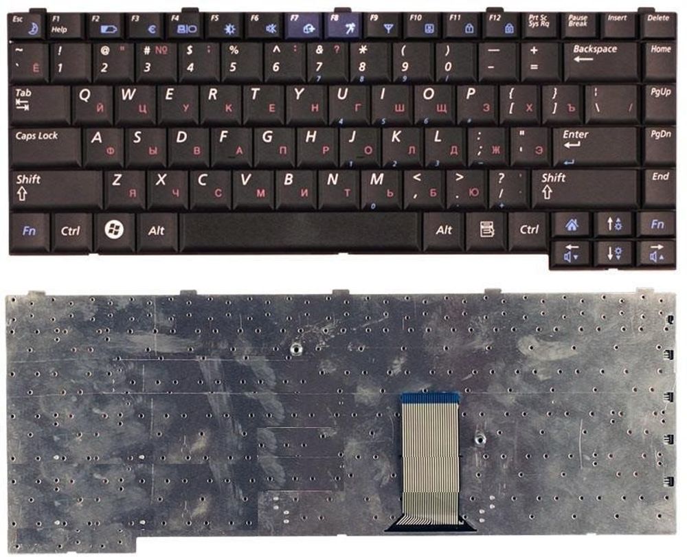Клавиатура для ноутбука Samsung R18 R19 R20 R23 R25 R26 P400 Series. Черная