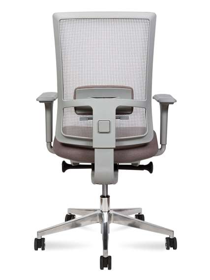 Кресло офисное Норден / Вектор / Vector  / серный пластик / серая ткань / серая сетка