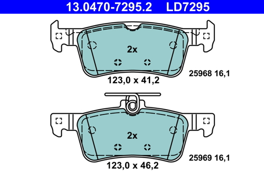 ATE - 13047072952-ATE - Brake Pad Set, disc brake