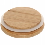 Банка для продуктов стеклянная 560мл «Хай-Тек» с бамбуковой крышкой 8,5*12см